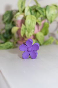 Purple Flower Hair Claw