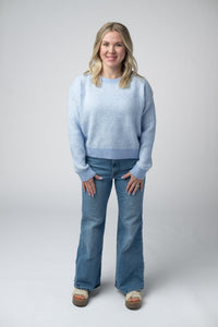 Josie Cozy Crew Sweater in Sky Blue