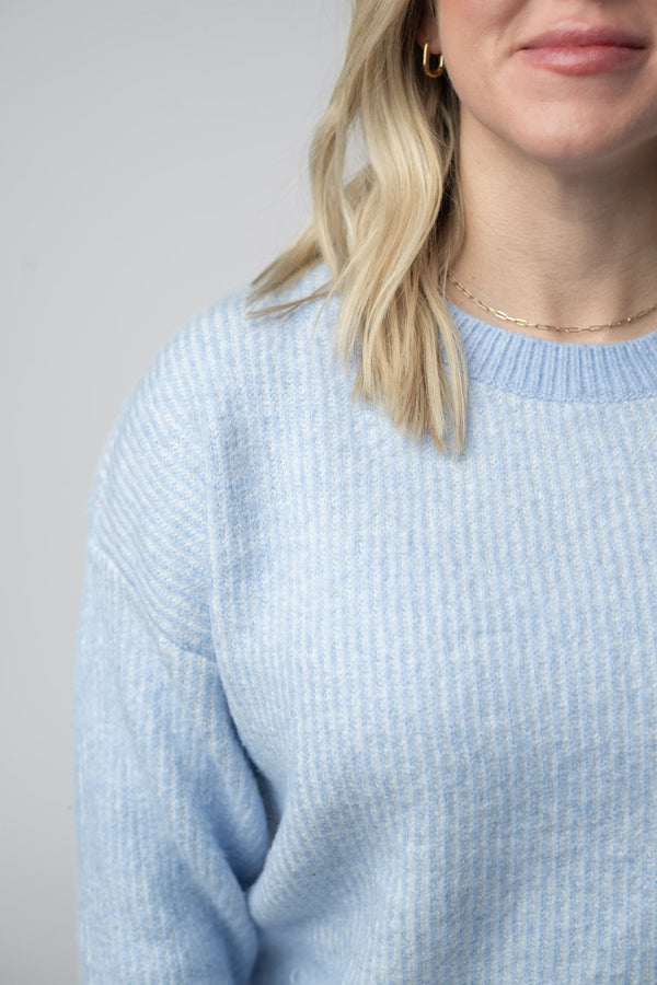 Josie Cozy Crew Sweater in Sky Blue