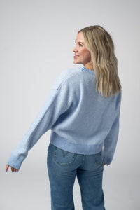 Josie Cozy Crew Sweater in Sky Blue
