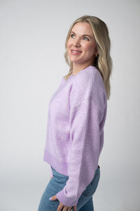 Josie Cozy Crew Sweater in Lavender