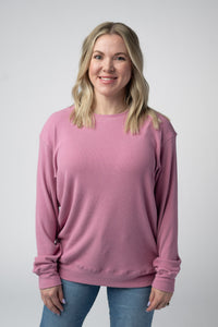 Corrine Ribbed Pullover Top in Rose