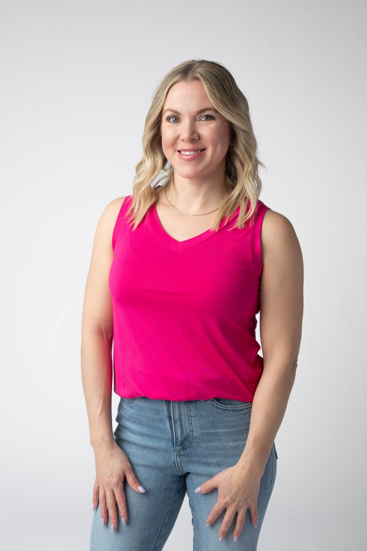 Noelle Tank in Hot Pink
