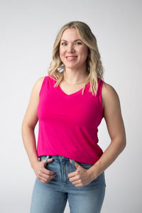 Noelle Tank in Hot Pink