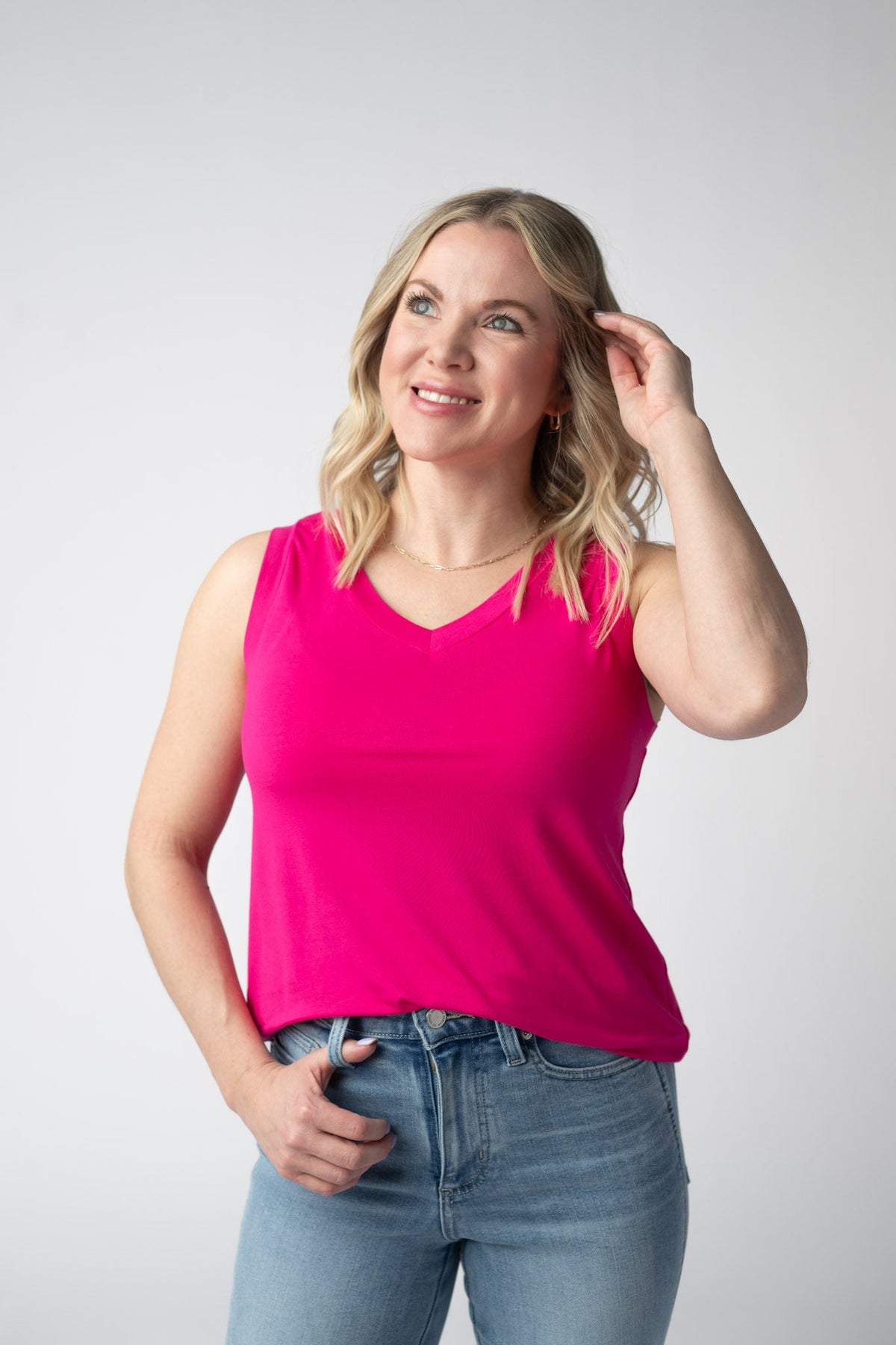 Noelle Tank in Hot Pink