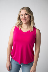 Noelle Tank in Hot Pink