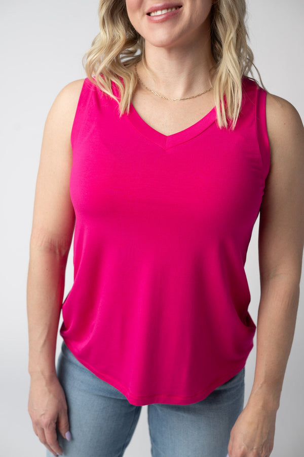 Noelle Tank in Hot Pink