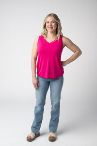 Noelle Tank in Hot Pink