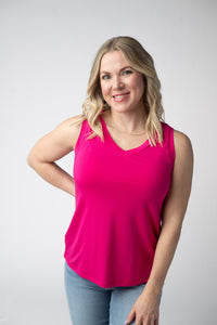 Noelle Tank in Hot Pink