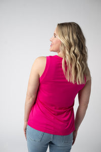 Noelle Tank in Hot Pink