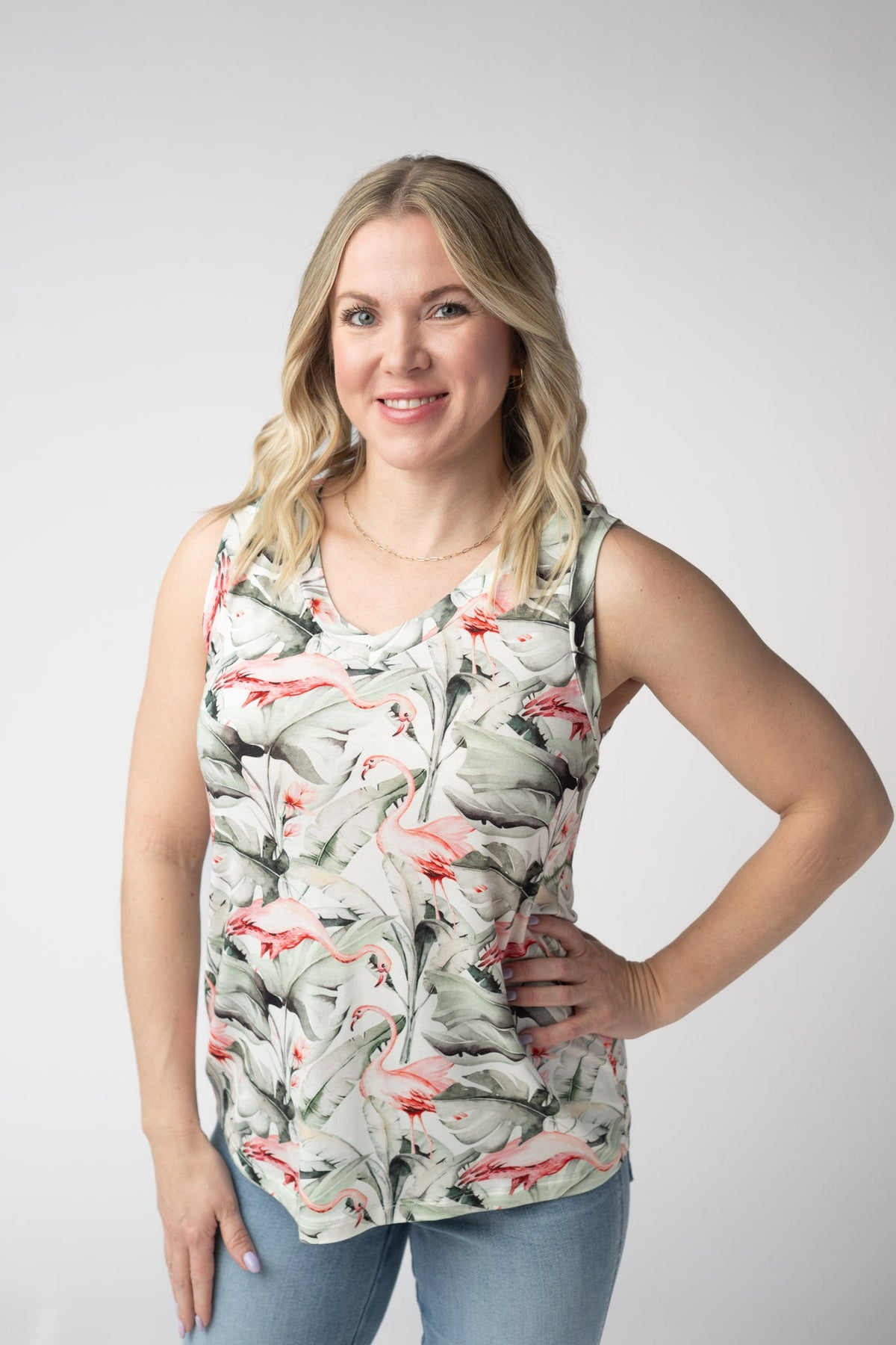 Noelle Tank in Flamingos