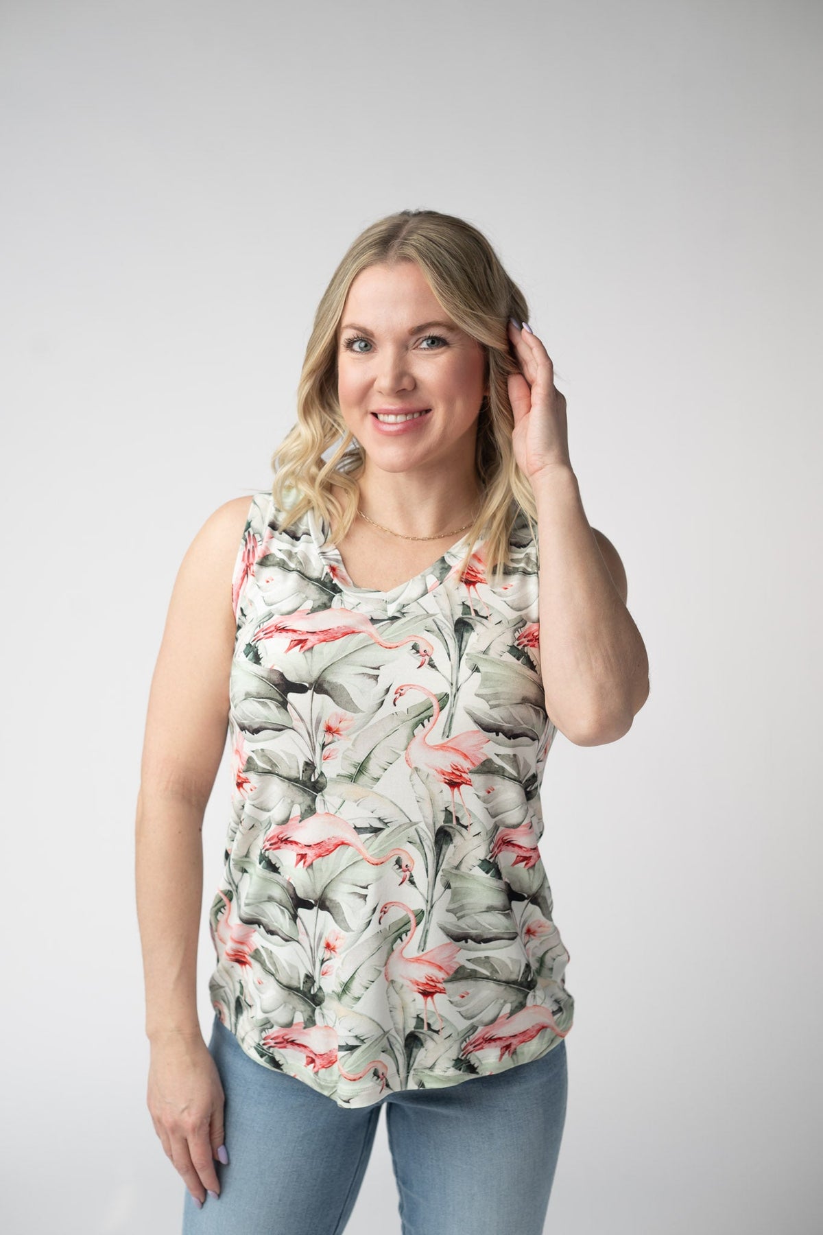 Noelle Tank in Flamingos