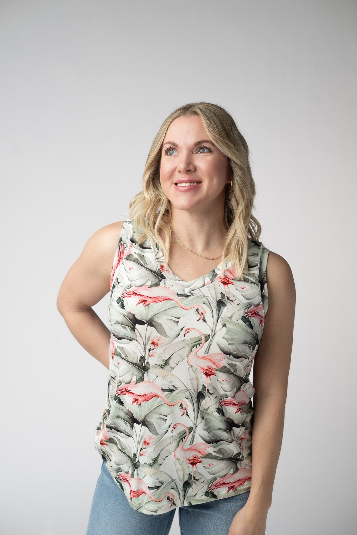 Noelle Tank in Flamingos