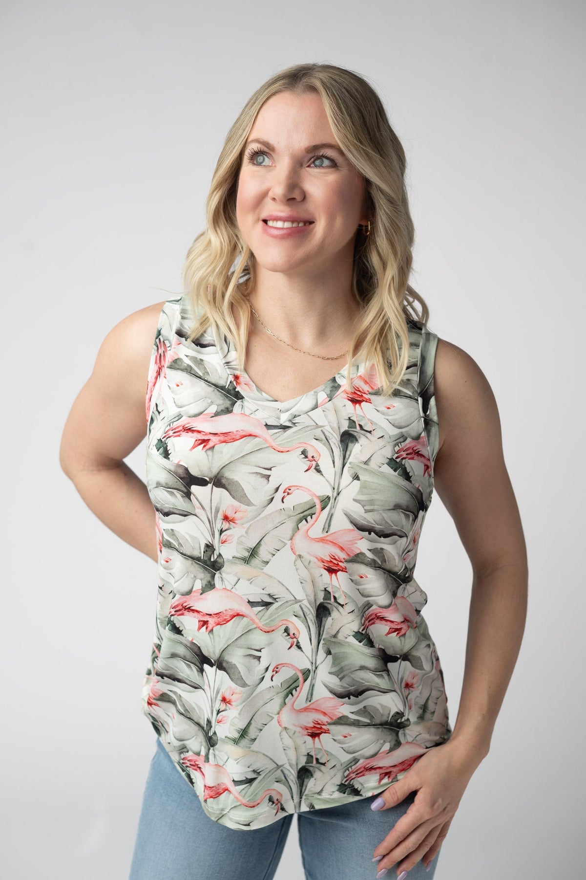 Noelle Tank in Flamingos