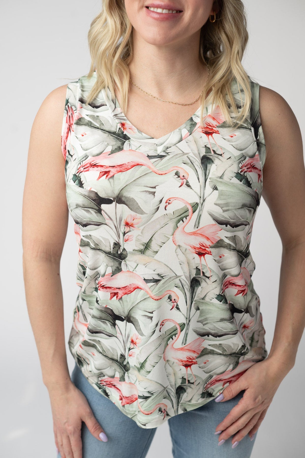 Noelle Tank in Flamingos