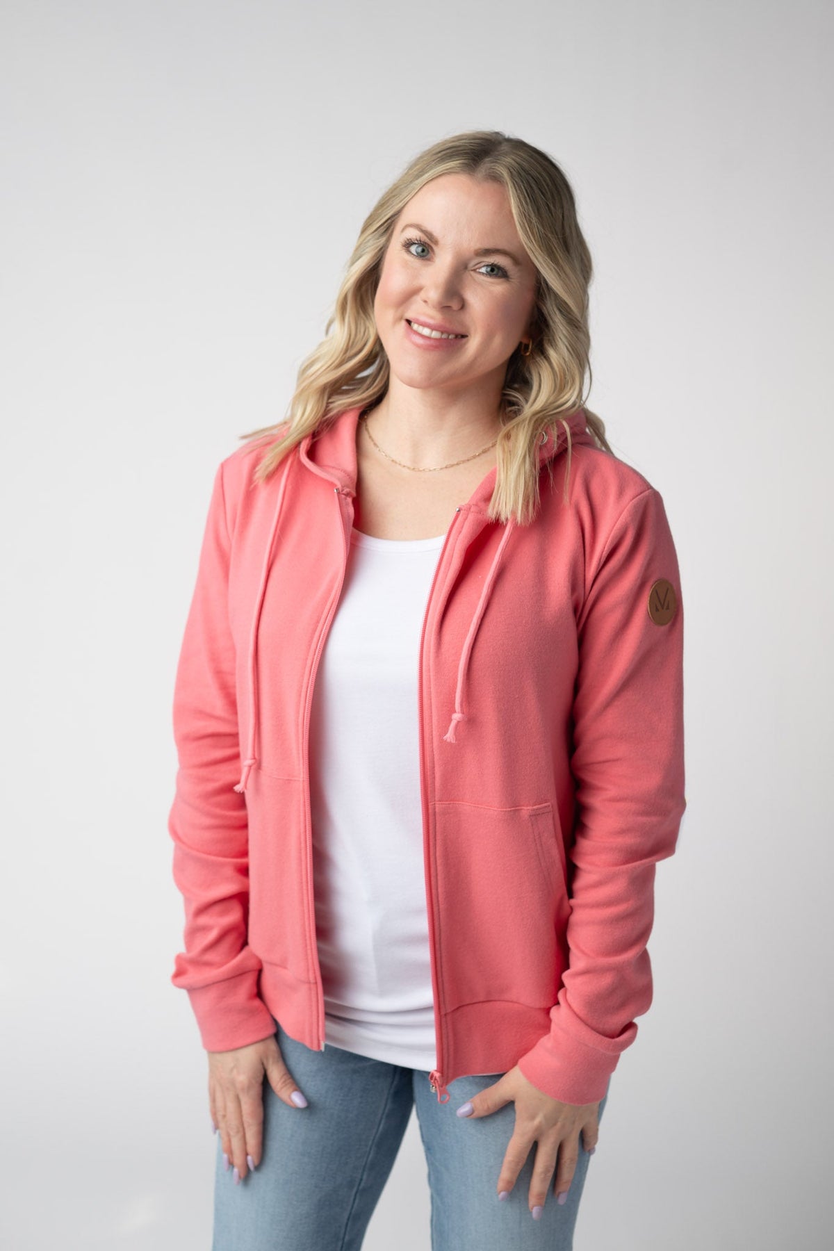Fullzip Hoodie in Sunkissed Coral