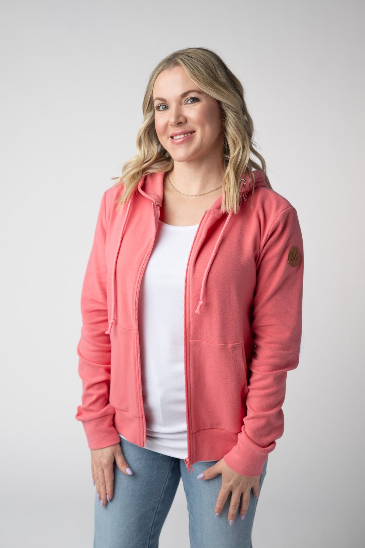 Fullzip Hoodie in Sunkissed Coral