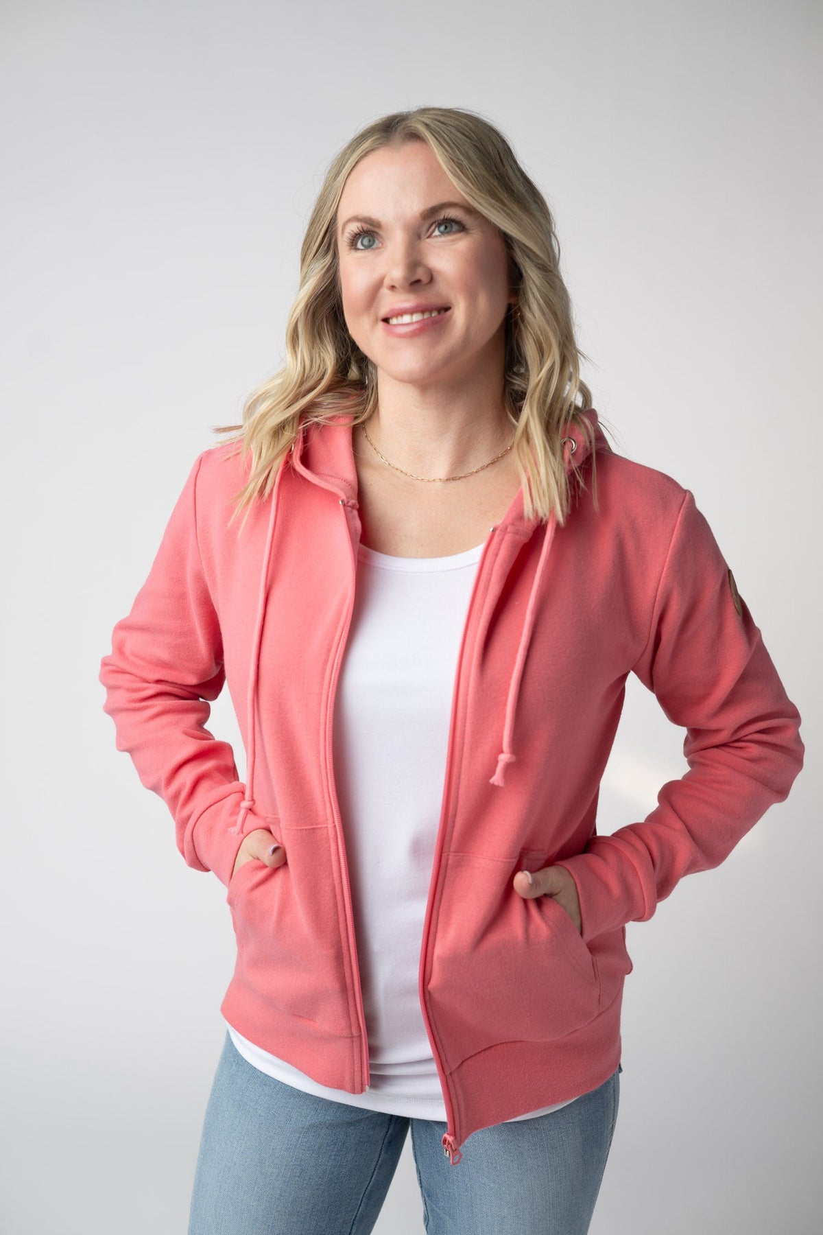 Fullzip Hoodie in Sunkissed Coral