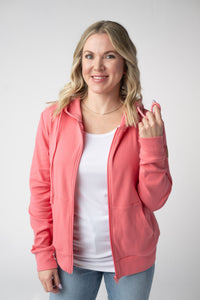 Fullzip Hoodie in Sunkissed Coral