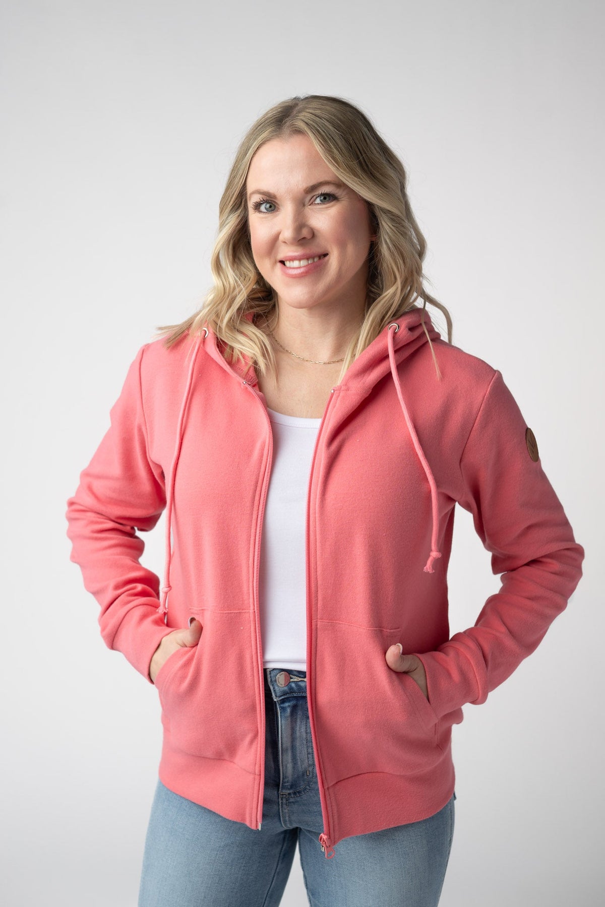 Fullzip Hoodie in Sunkissed Coral