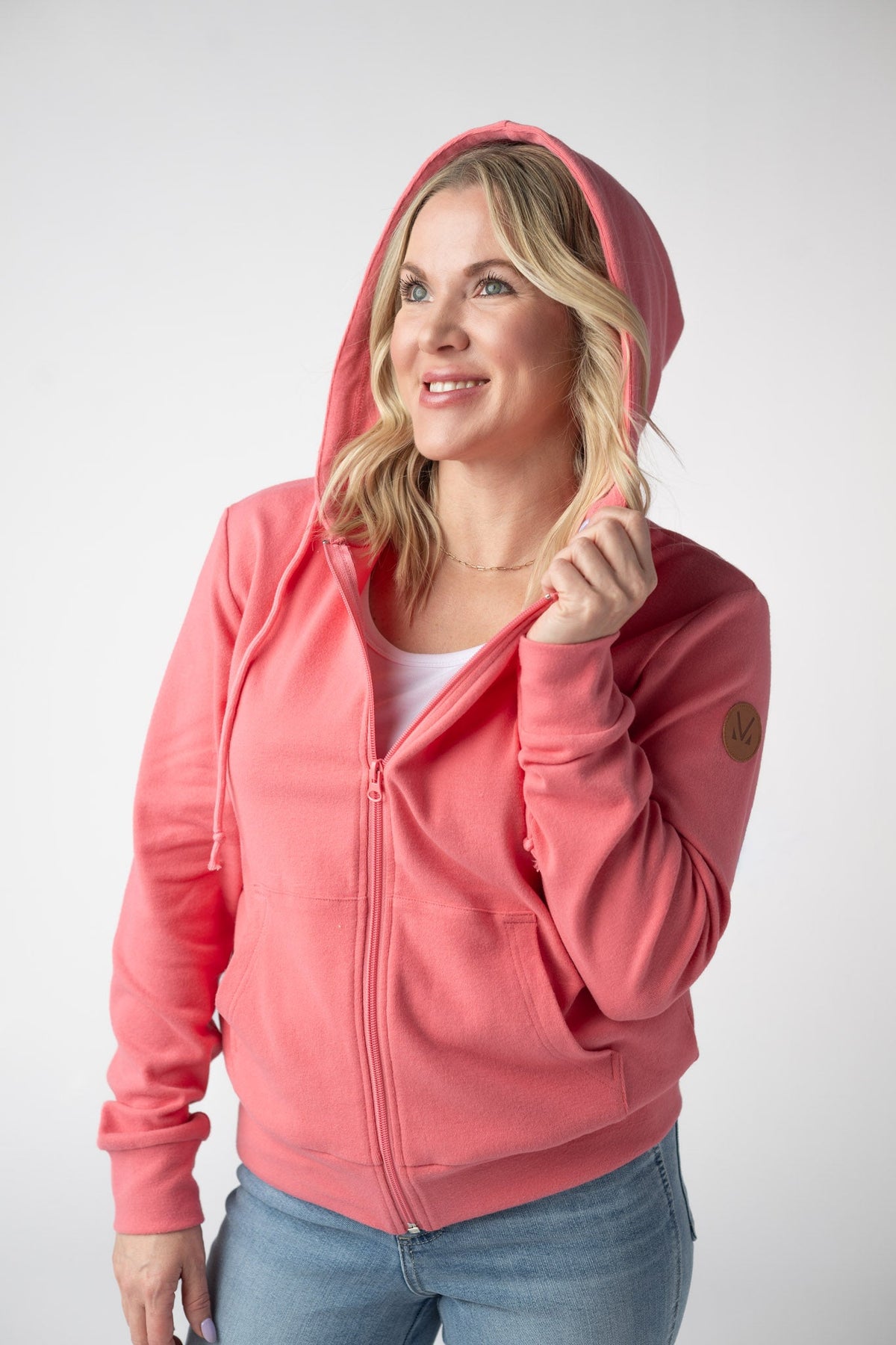 Fullzip Hoodie in Sunkissed Coral