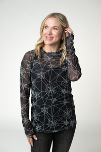 Blair Mesh Long Sleeve Top in Webs