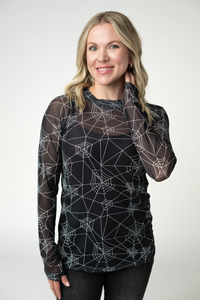 Blair Mesh Long Sleeve Top in Webs