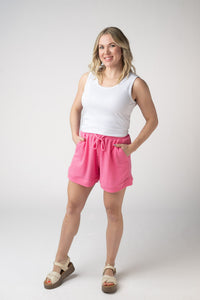 Weslie Waffle Shorts in Pink