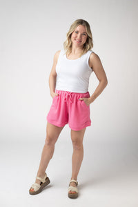 Weslie Waffle Shorts in Pink