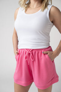 Weslie Waffle Shorts in Pink