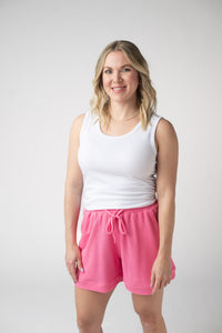 Weslie Waffle Shorts in Pink