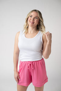 Weslie Waffle Shorts in Pink