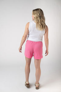 Weslie Waffle Shorts in Pink