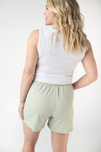 Candice Crinkle Shorts in Light Green