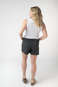 Candice Crinkle Shorts in Charcoal