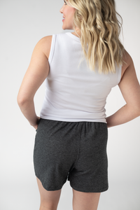 Candice Crinkle Shorts in Charcoal