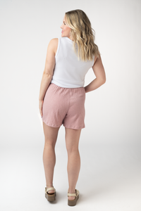 Candice Crinkle Shorts in Dusty Rose