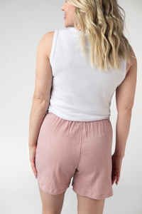 Candice Crinkle Shorts in Dusty Rose