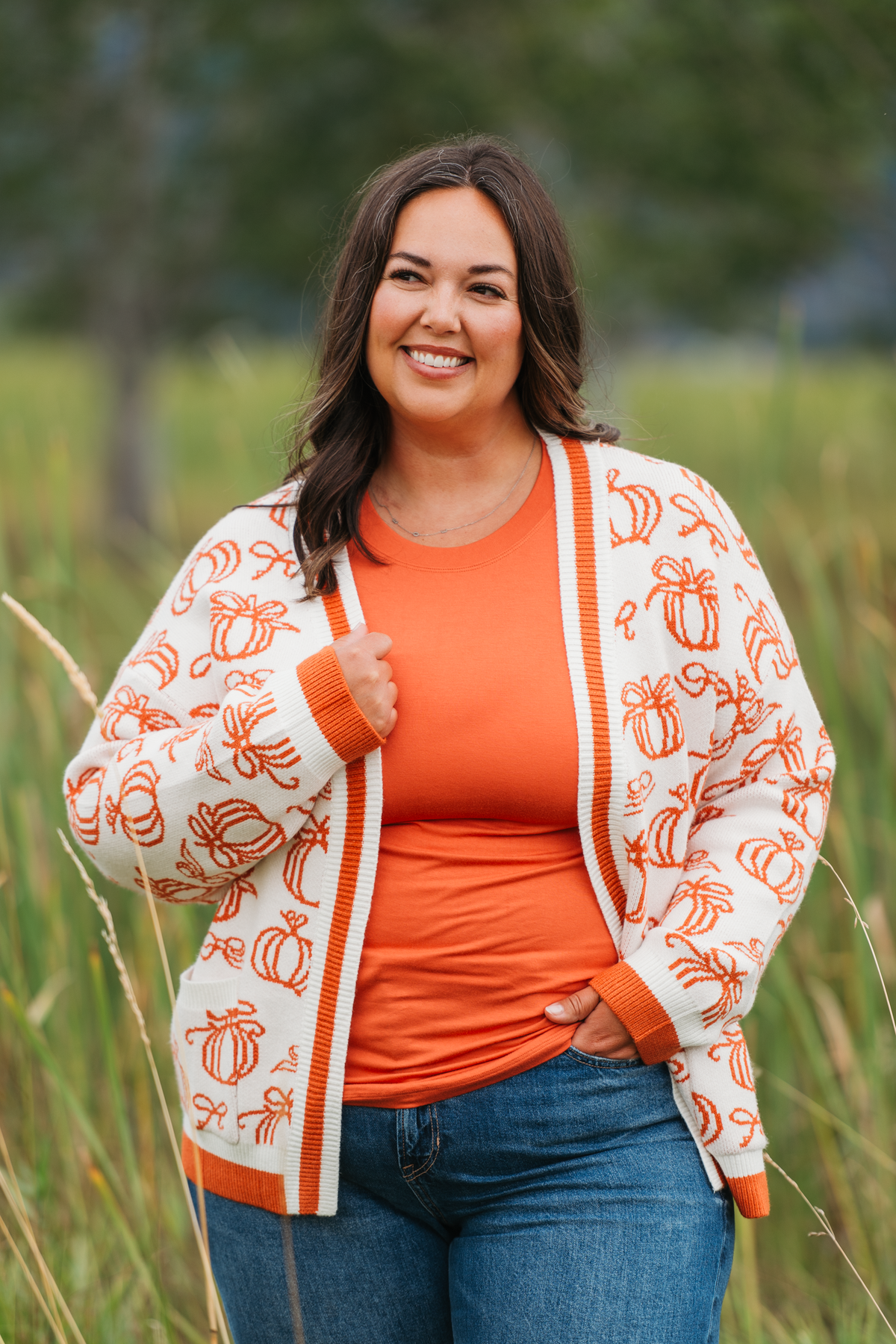 Pumpkins Pocket Cardigan