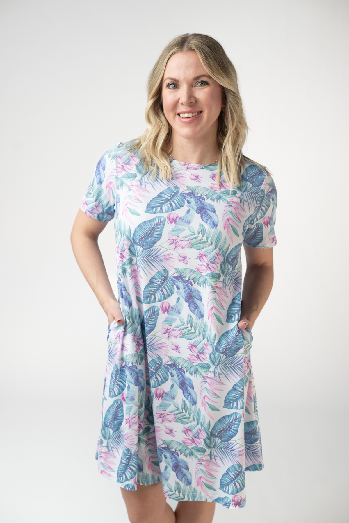 Alicia Dress in Tropical Leaf