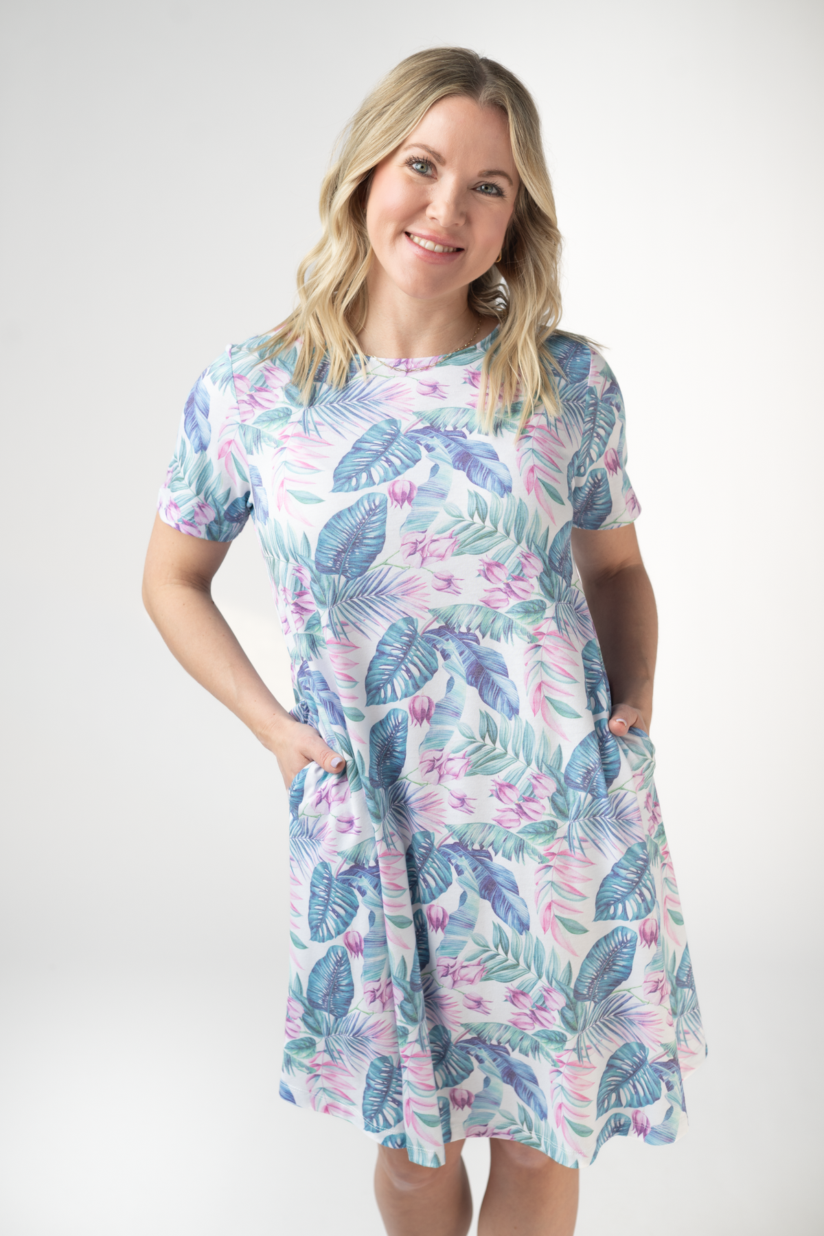 Alicia Dress in Tropical Leaf