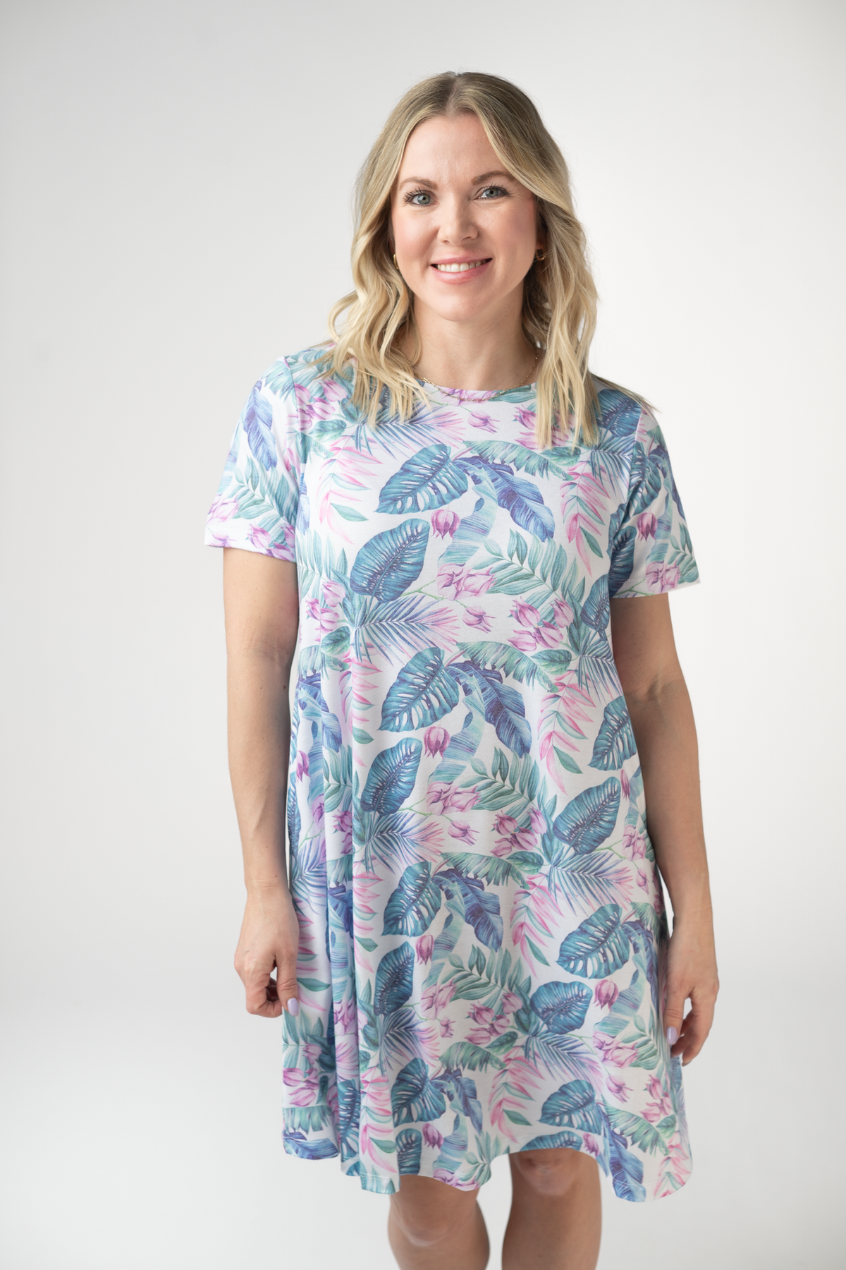 Alicia Dress in Tropical Leaf