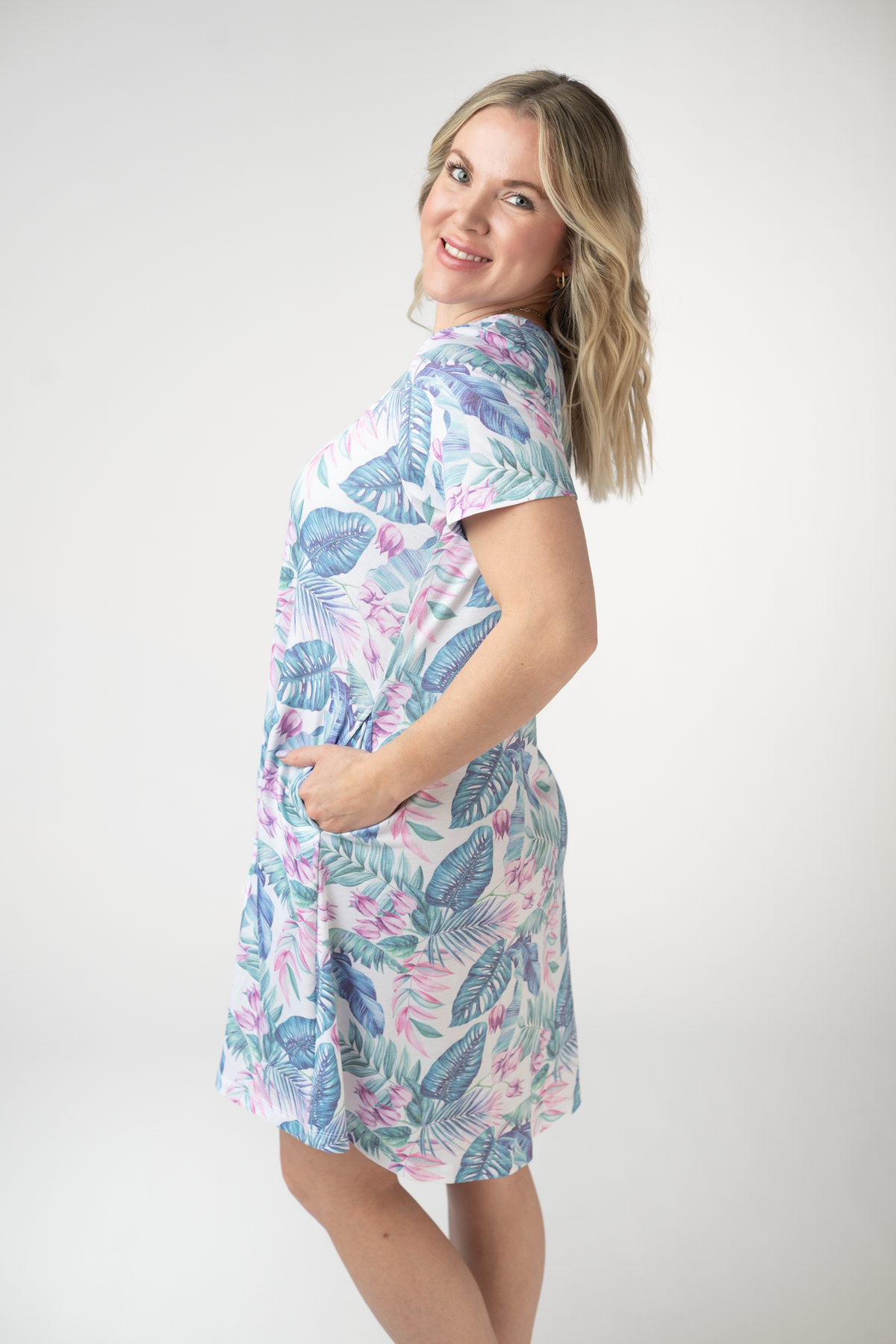Alicia Dress in Tropical Leaf