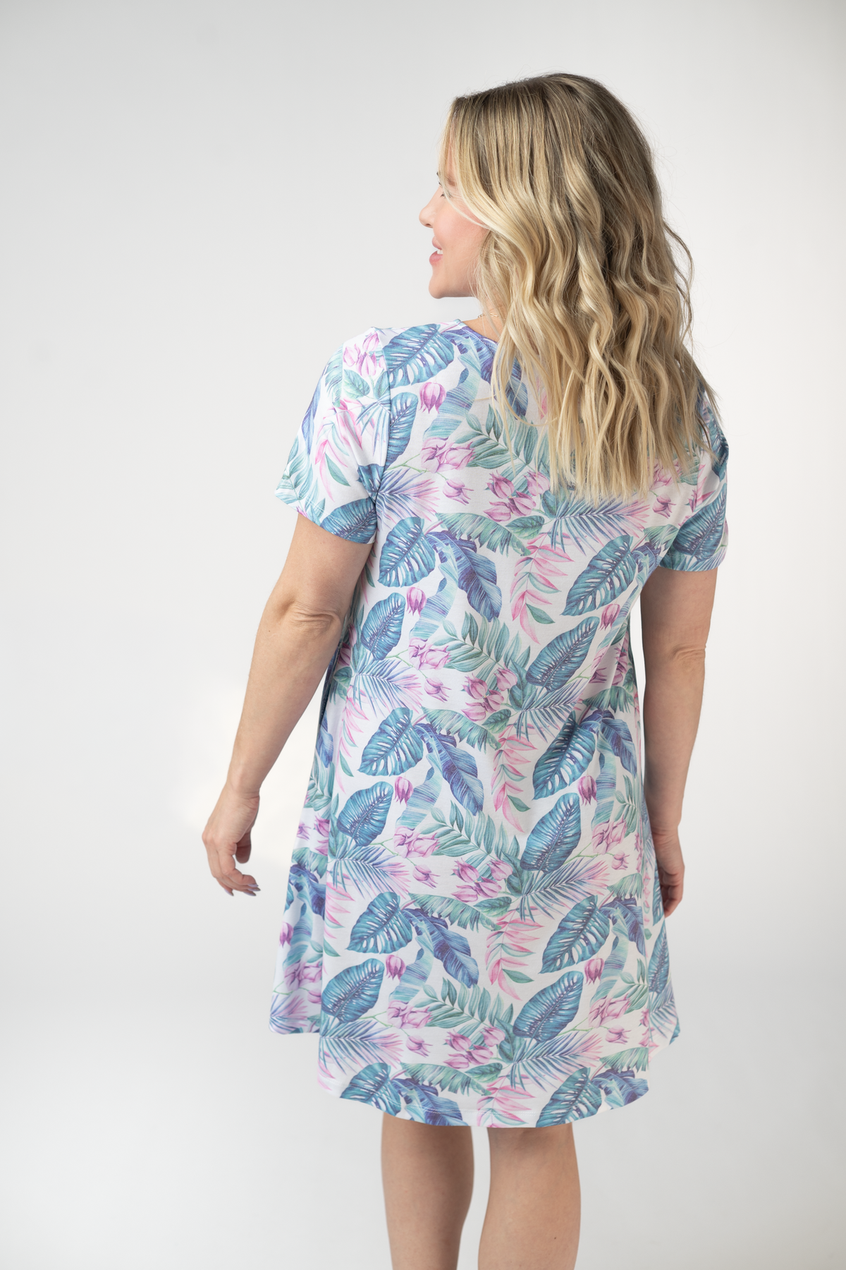 Alicia Dress in Tropical Leaf