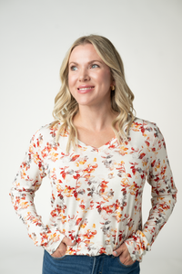 Larissa Long Sleeve in Autumn Watercolor