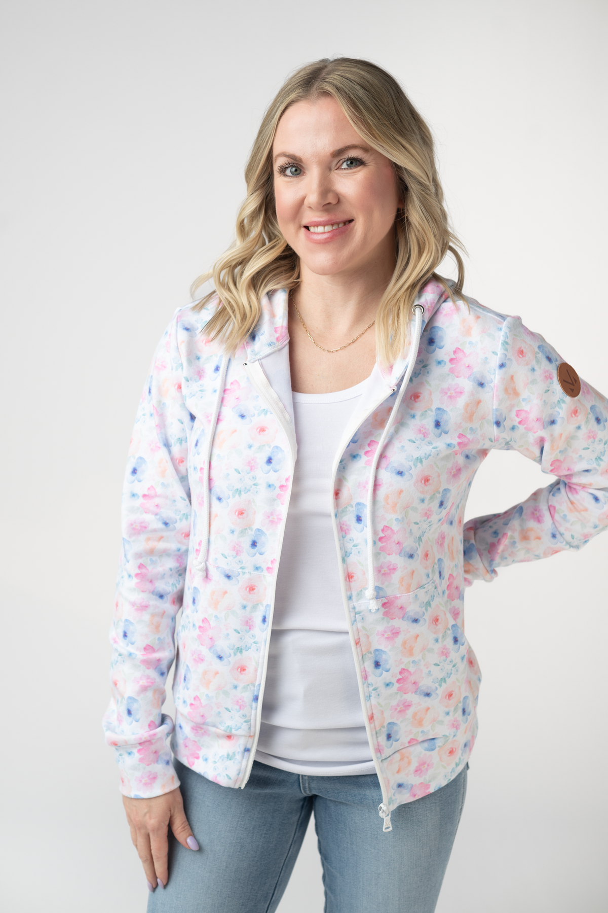 Fullzip Hoodie in Petal Gardens