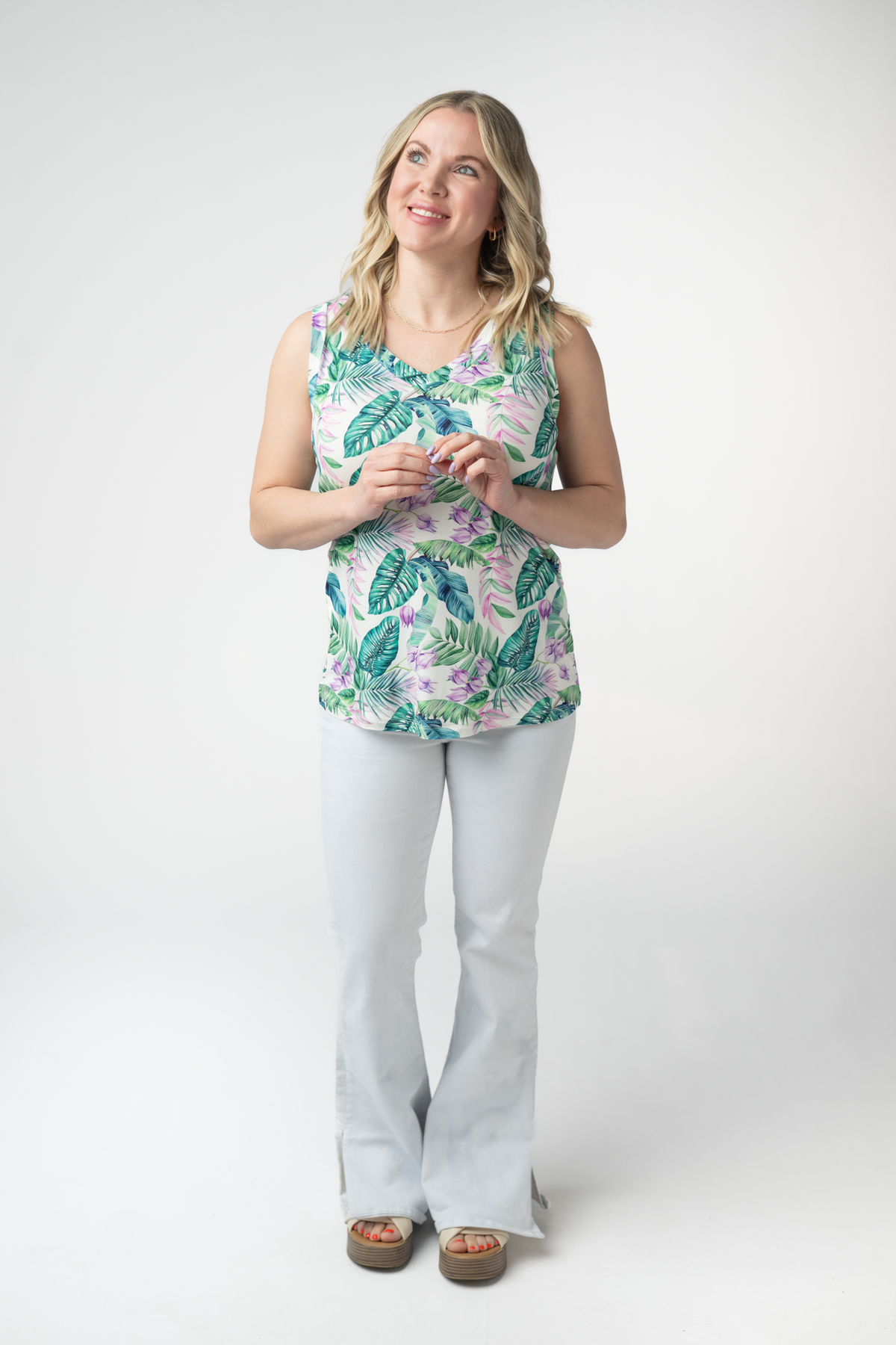 Noelle Tank in Tropical Leaf