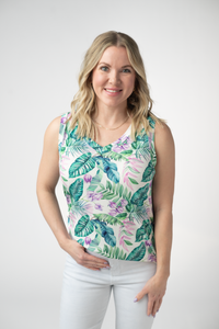 Noelle Tank in Tropical Leaf