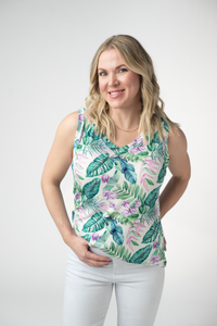 Noelle Tank in Tropical Leaf