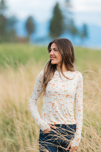 Blair Long Sleeve Top in Harvest Bows